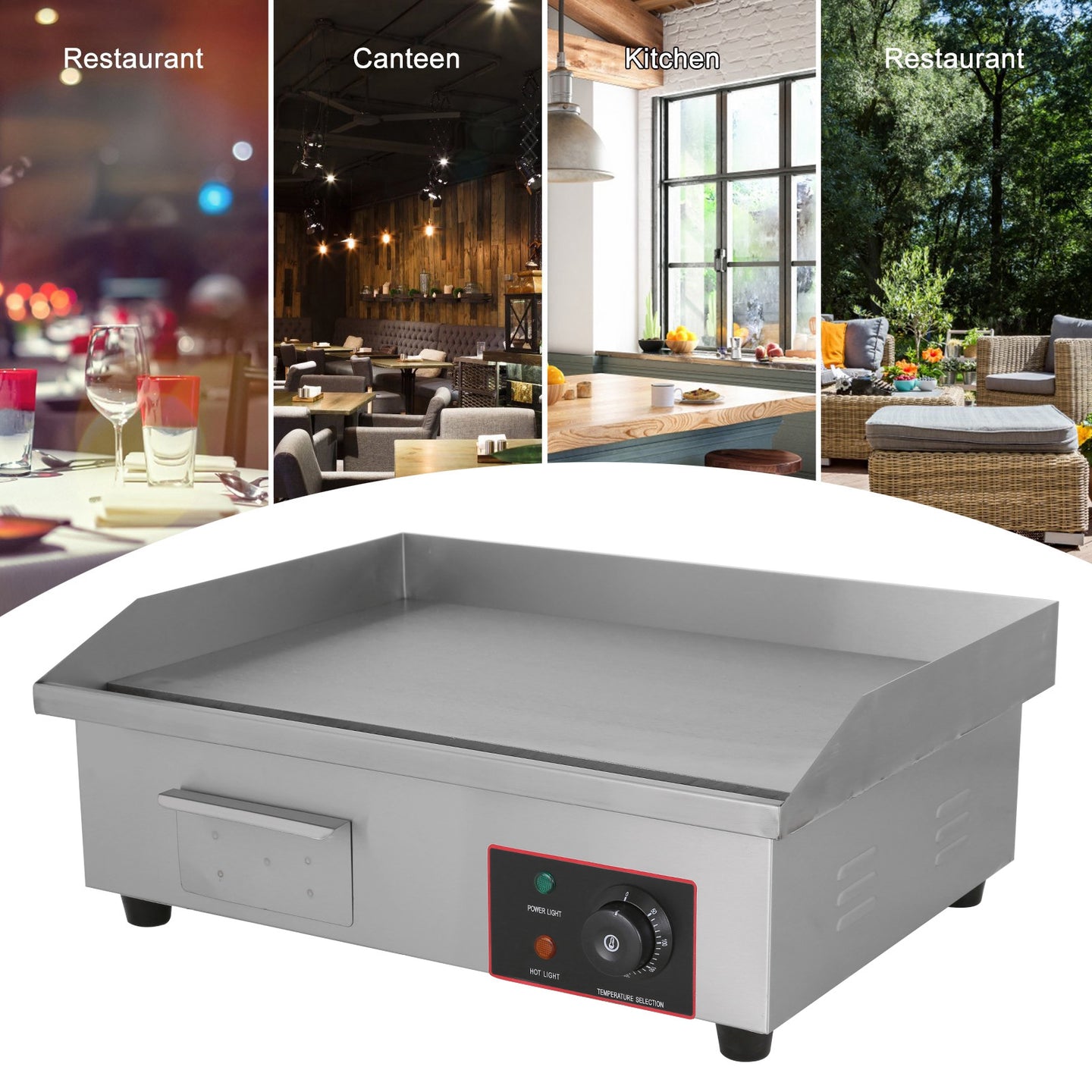 Commercial Electric Griddle 22''/30'' 110V Stainless Steel Flat Top Grill