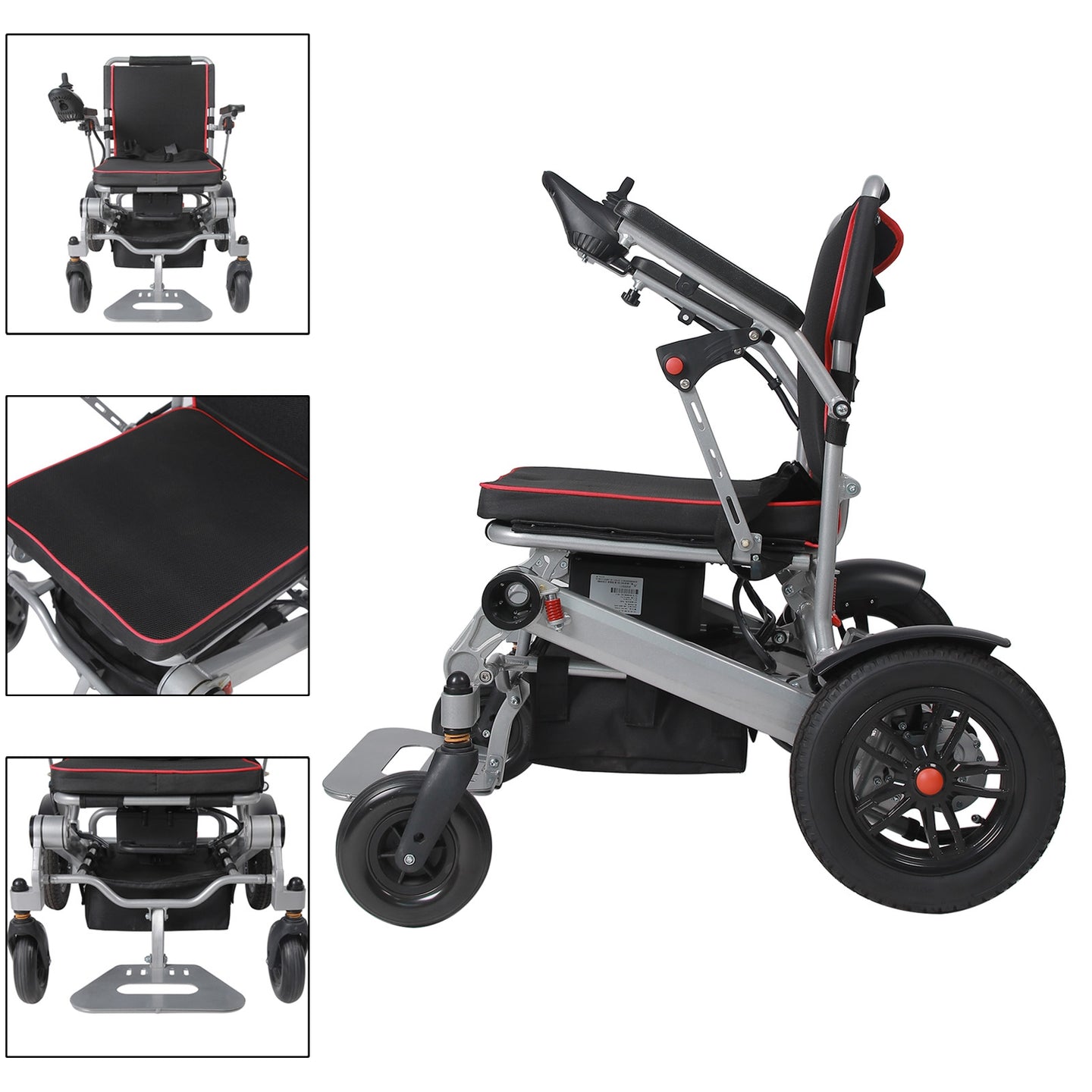 Lightweight 220 lbs All-Terrain Folding Electric Wheelchair, Airline Approved with 10 Mile Range for Adults & Seniors