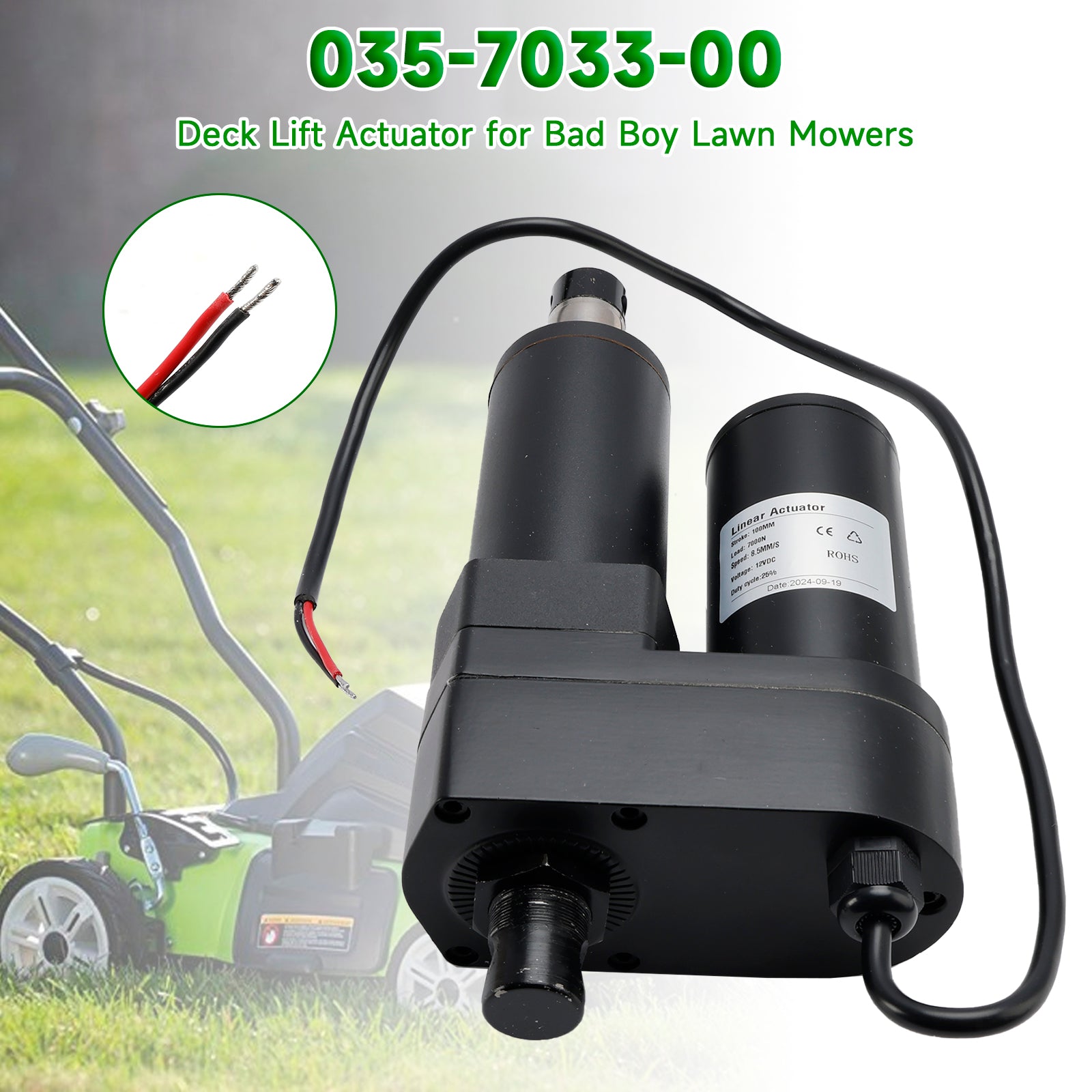 Deck Lift Actuator 035-7033-00 for Bad Boy Lawn Mowers ZT Elite CZT Maverick
