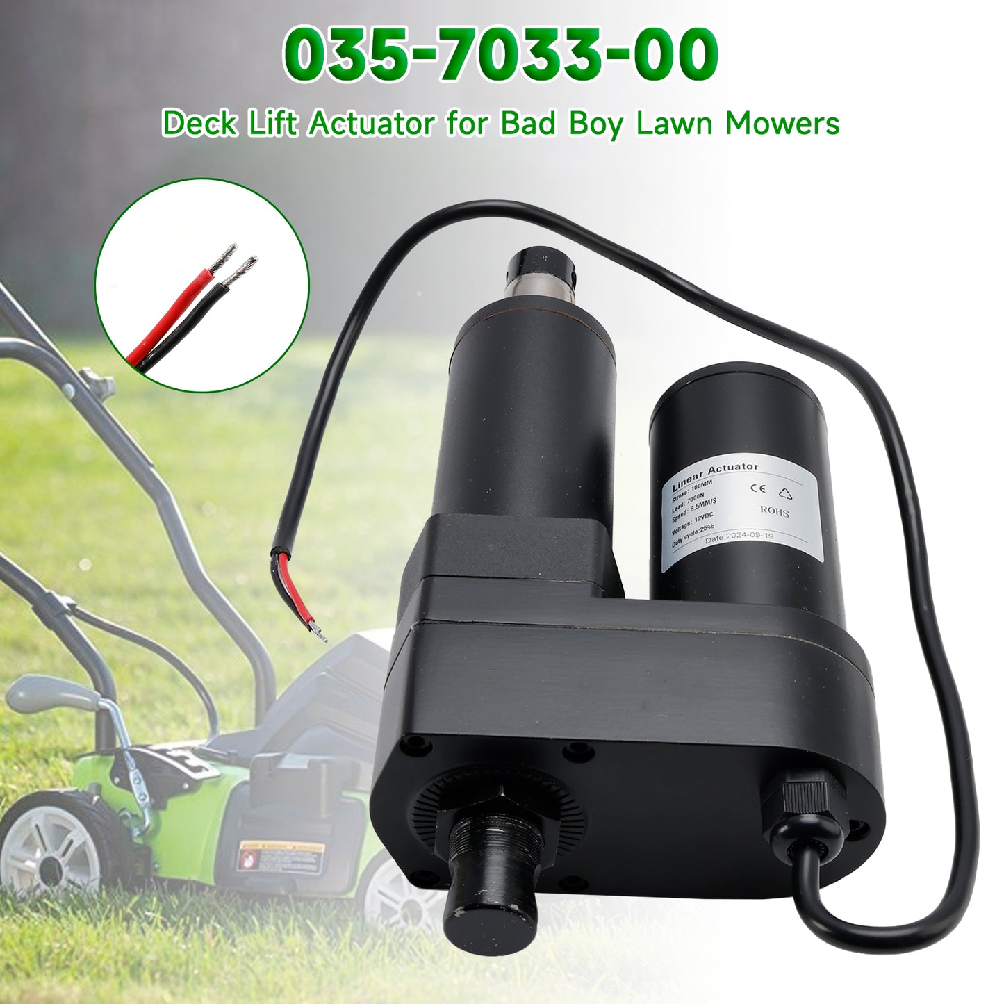 Deck Lift Actuator 035-7033-00 for Bad Boy Lawn Mowers ZT Elite CZT Maverick