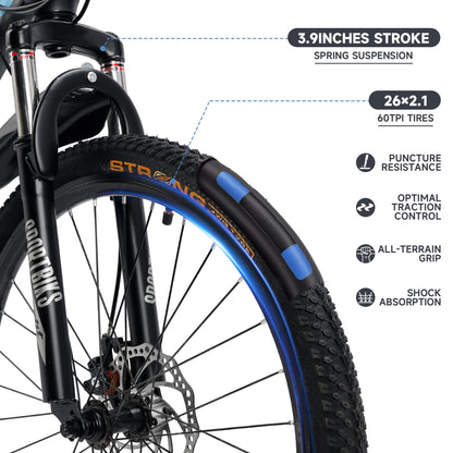 24 inch 24 Speed MTB Adult Mountain Bicycle w/ Fender