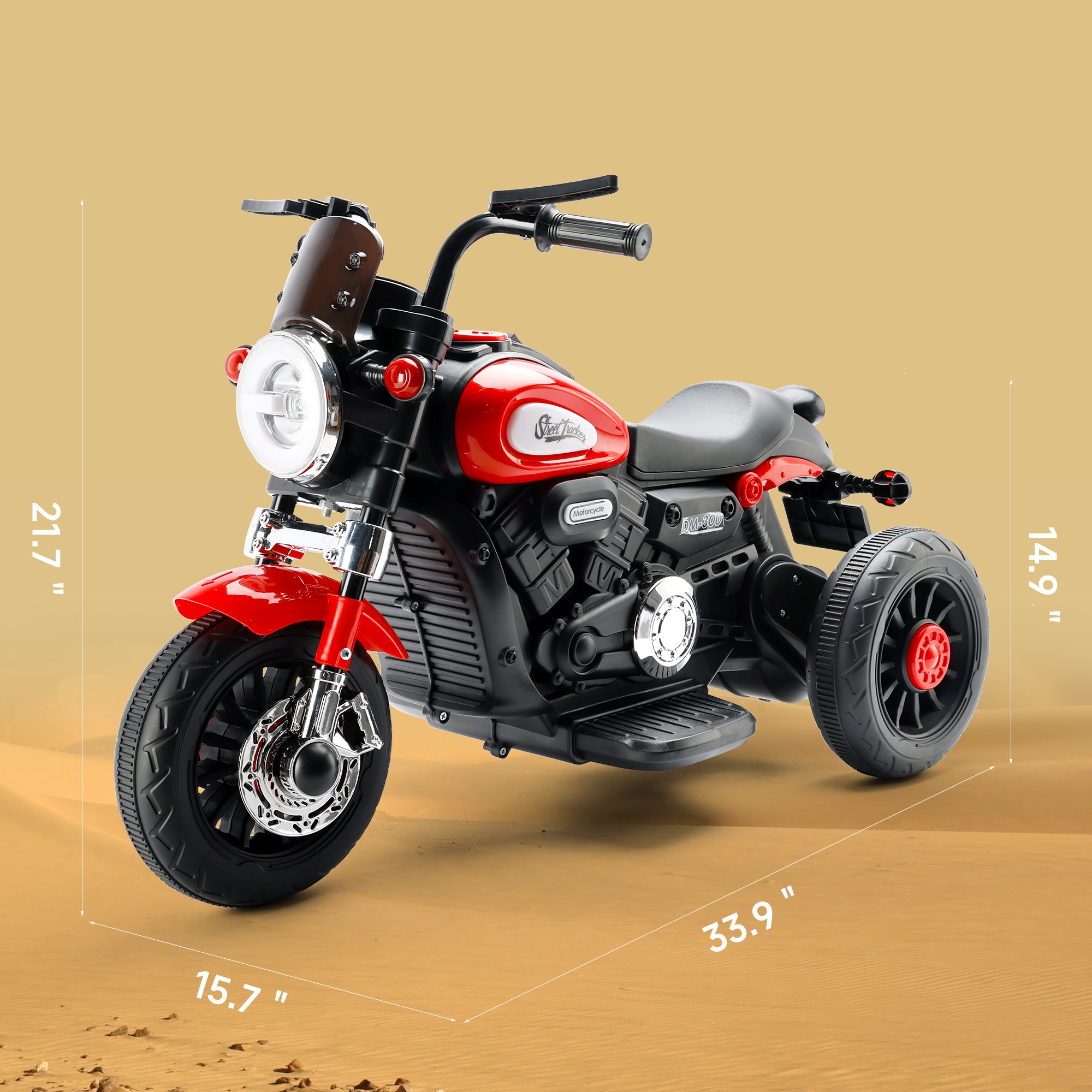 3-Wheel Kids Ride-On Motorcycle 6V (Red) | Dual Drive (Copy)