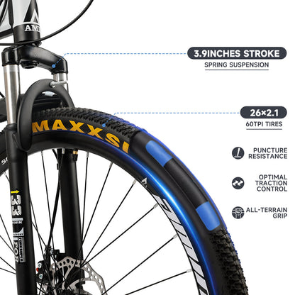 26 inch MTB Folding Bicycle Adult Mountain Bike Full Suspension