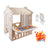 Kids Playhouse with Lights & Building Blocks, Foldable Plastic Outdoor Play Tent for Toddlers & Backyard Fun