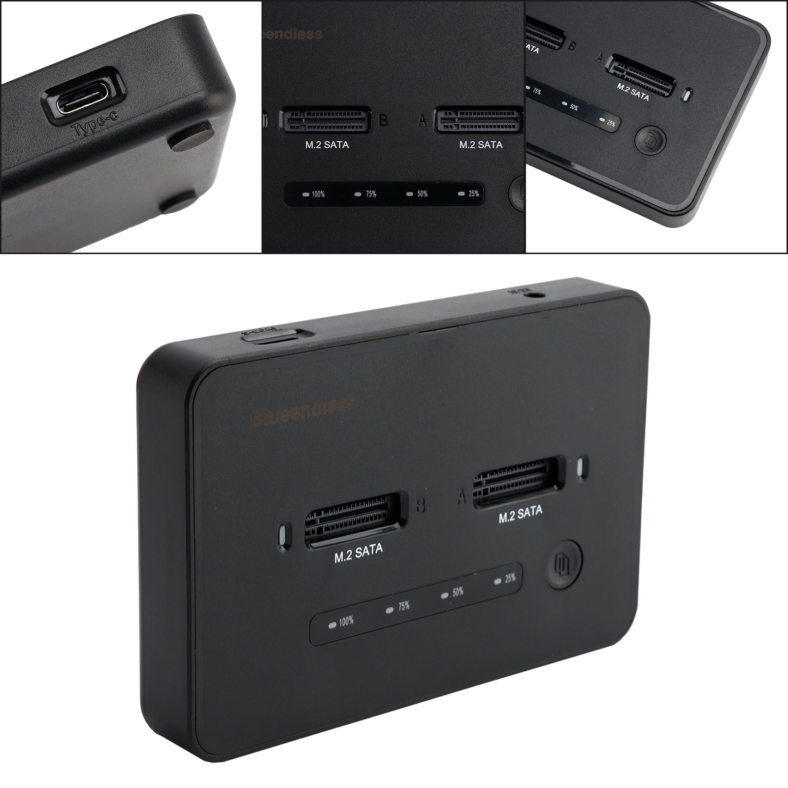 SATA Docking Station Duplicator SSD M.2 SATA+SATA Solid State Drive Enclosure