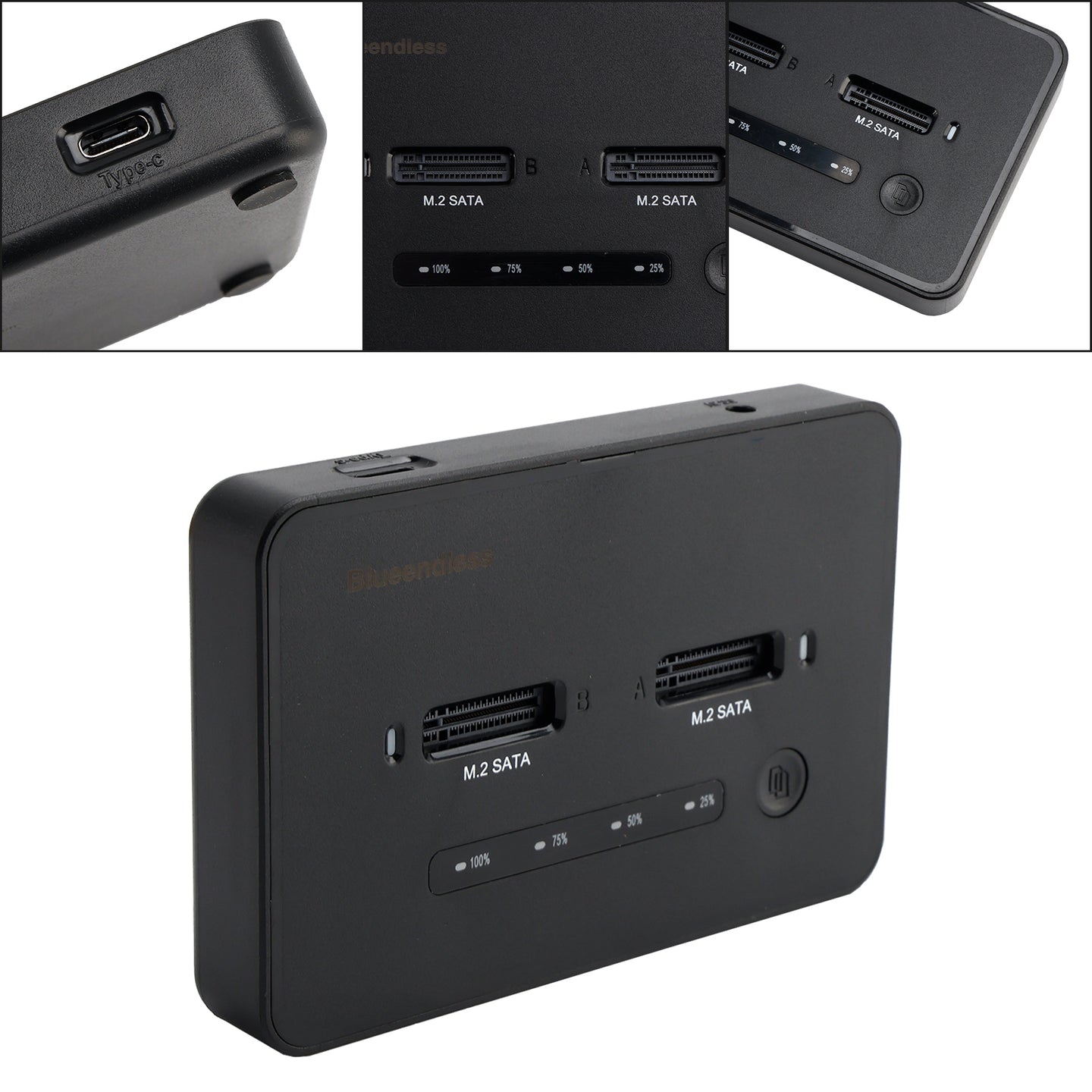 SATA Docking Station Duplicator SSD M.2 SATA+SATA Solid State Drive Enclosure