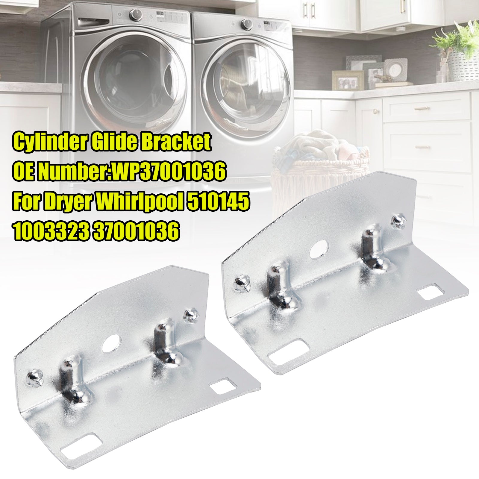 2x Cylinder Glide Bracket WP37001036 For Dryer  510145 1003323 37001036