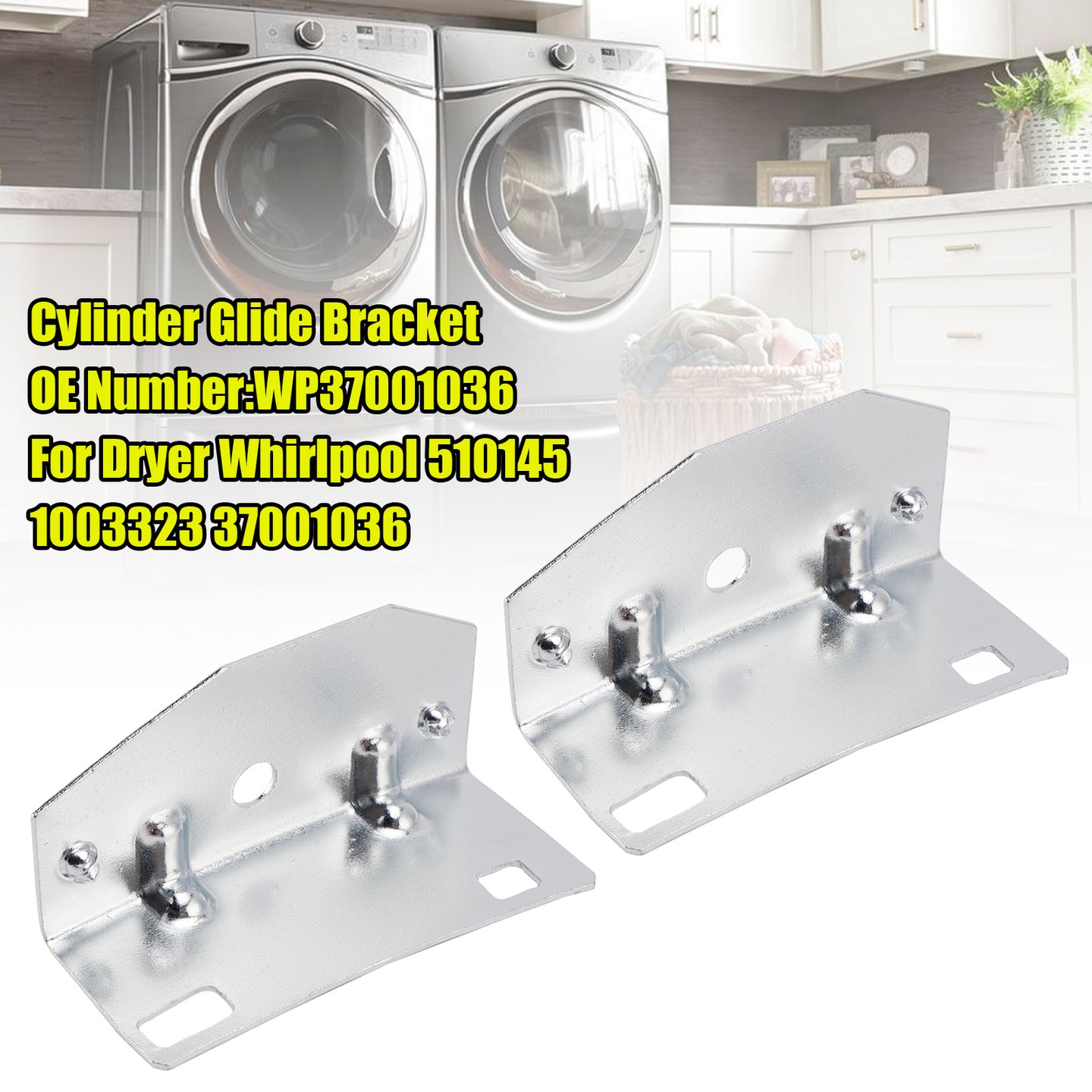 2x Cylinder Glide Bracket WP37001036 For Dryer  510145 1003323 37001036