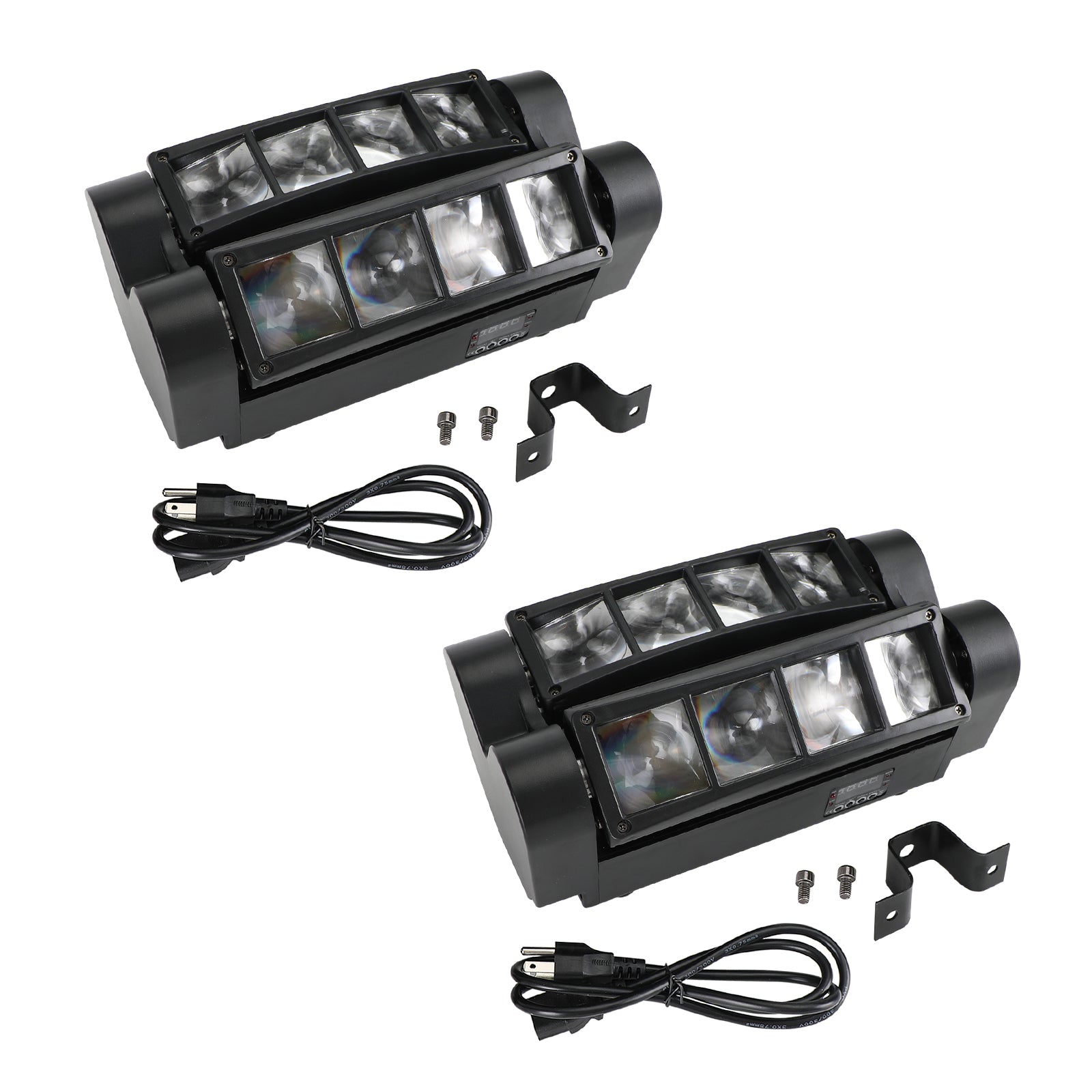 2Pcs 80W 8LED RGBW Spider Moving Head Stage Lighting Beam DMX Party DJ Lighting