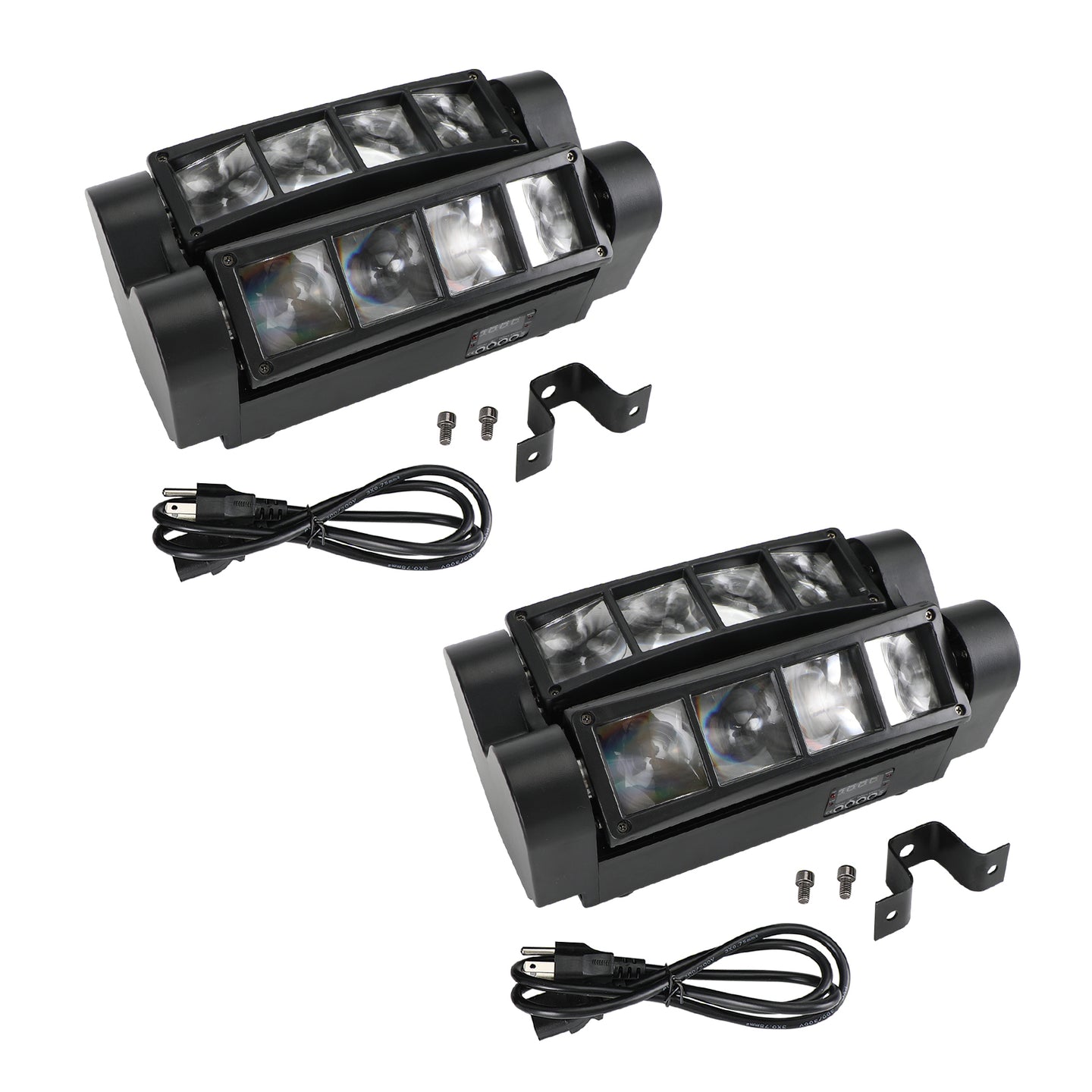 2Pcs 80W 8LED RGBW Spider Moving Head Stage Lighting Beam DMX Party DJ Lighting