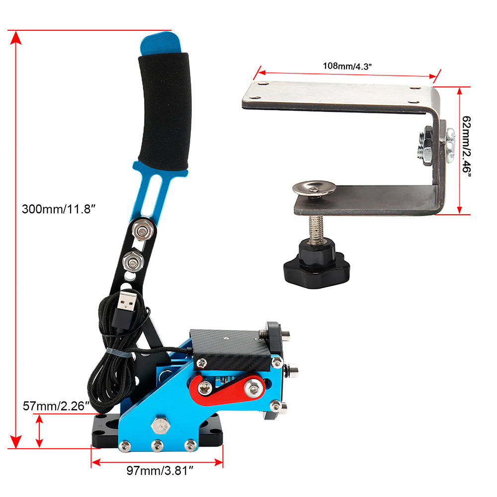 Racing Games Handbrake USB3.0 Kits for Steering Wheel Stand G29 G920 PC Blue