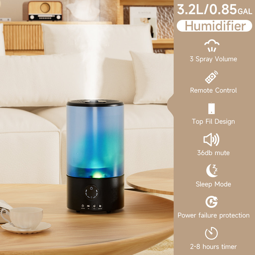 Humidifiers for Bedroom, 3.2L Cool Mist Humidifier-Quiet Ultrasonic Humidifier