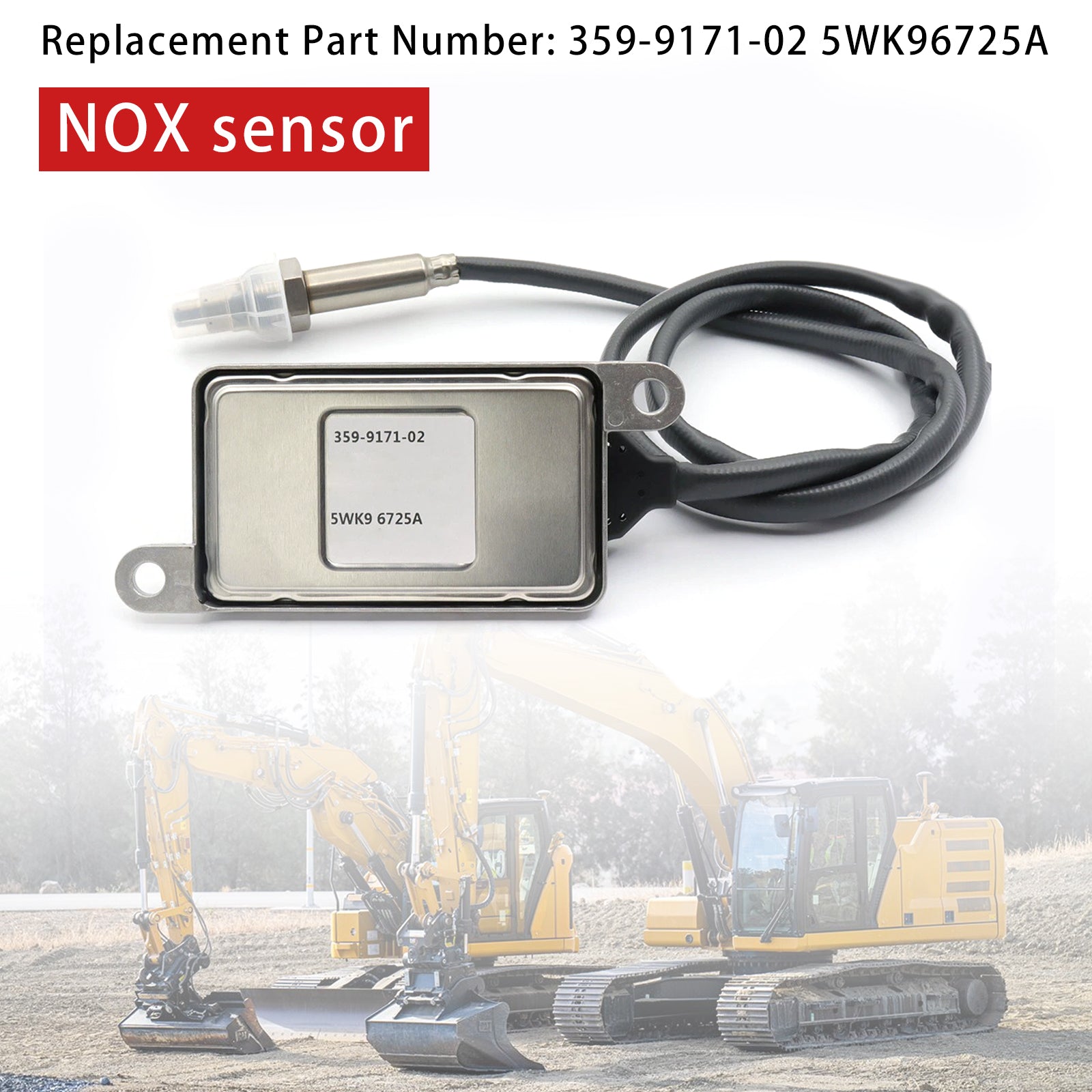 Nitrogen Oxide Nox Sensor 359-9171-02 5WK96725A Fits For CaterPillar 6 pins