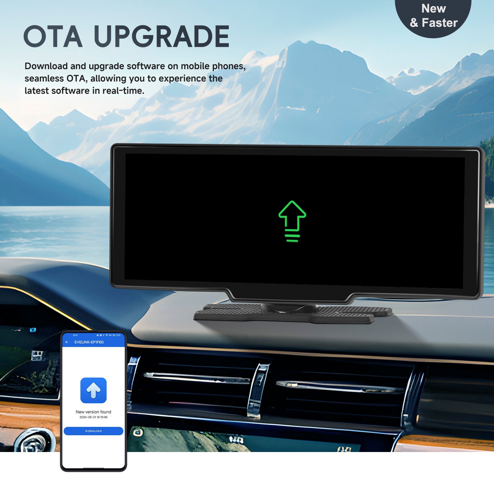 10.26inch HD Car Display CarPlay Car Navigation all-in-one Machine 12 LED Camera