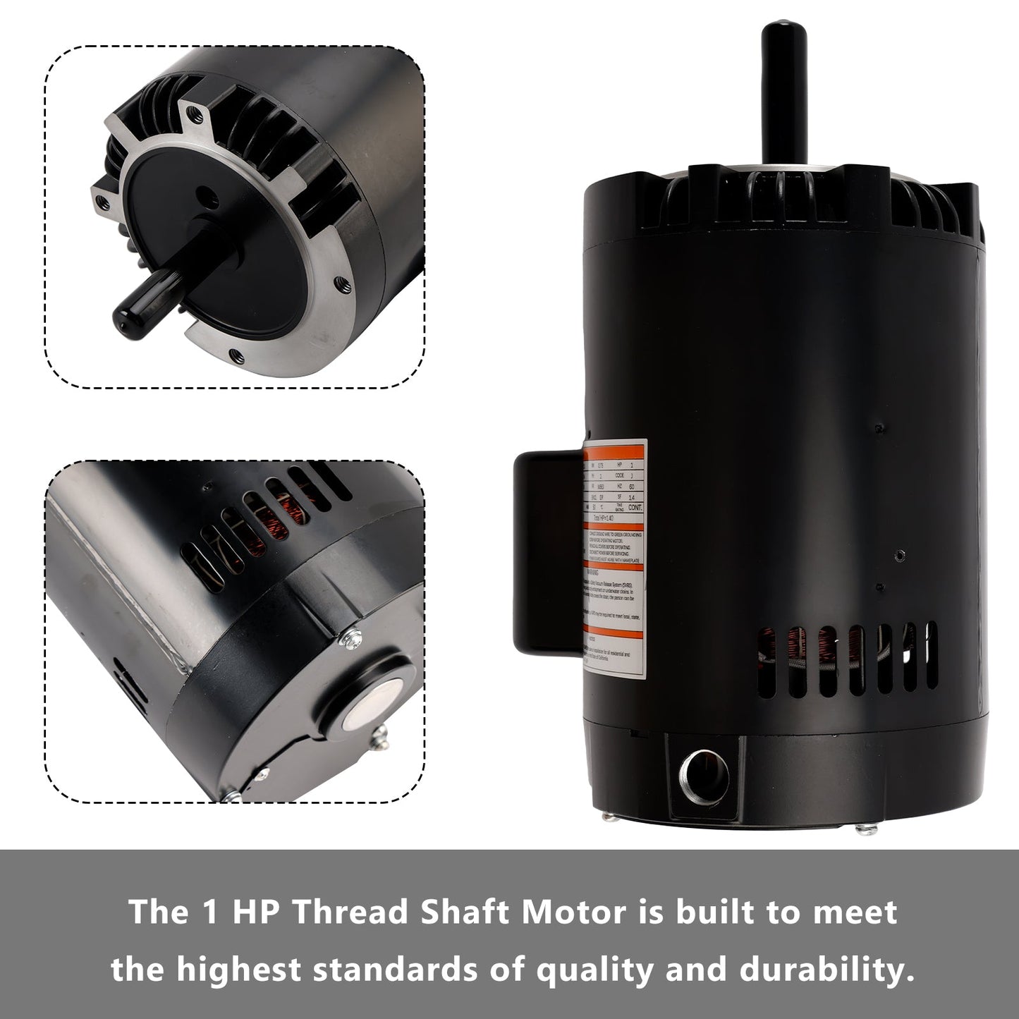 B128 1HP Full Rated Pool Pump Motor – 115V/230V Swimming Pool Motor Replacement