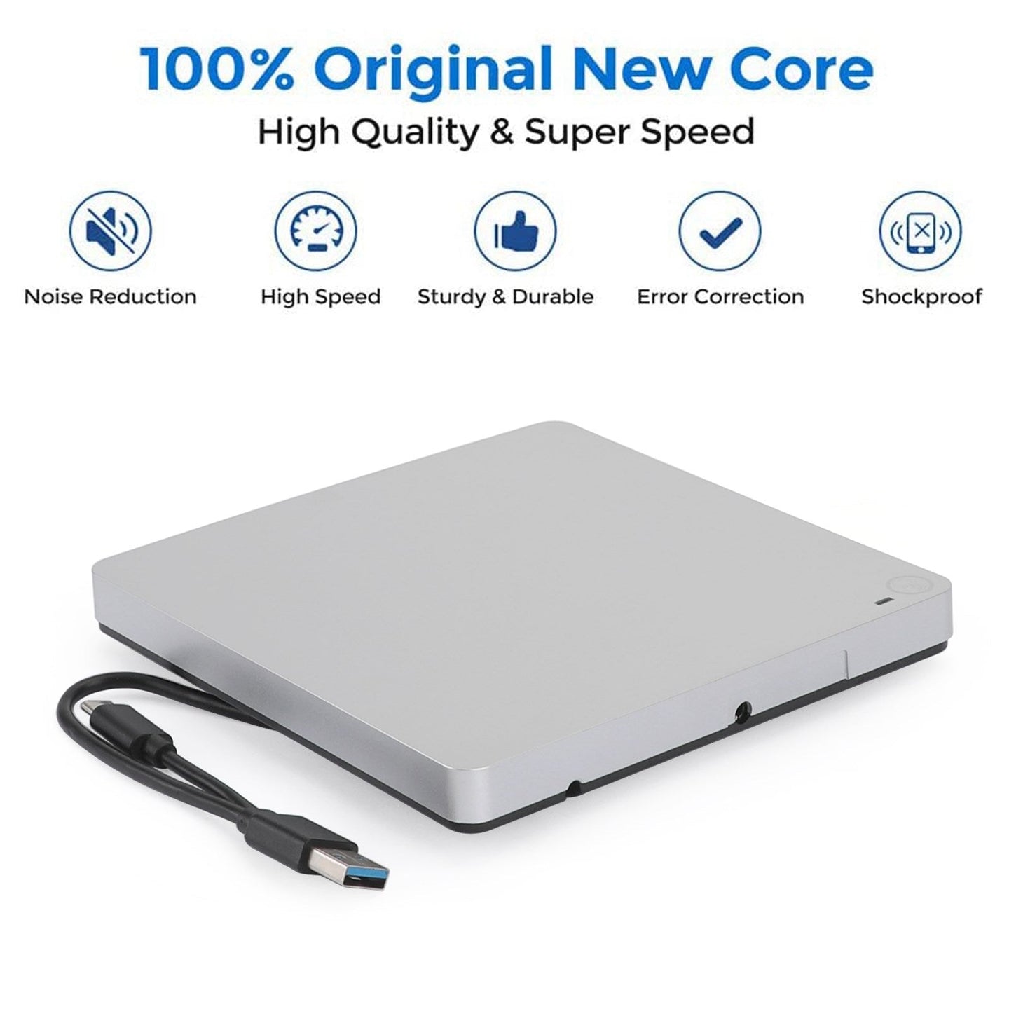 External CD/DVD Drive USB 3.0 for Laptop, PC, Mac - Burner, Player & Writer