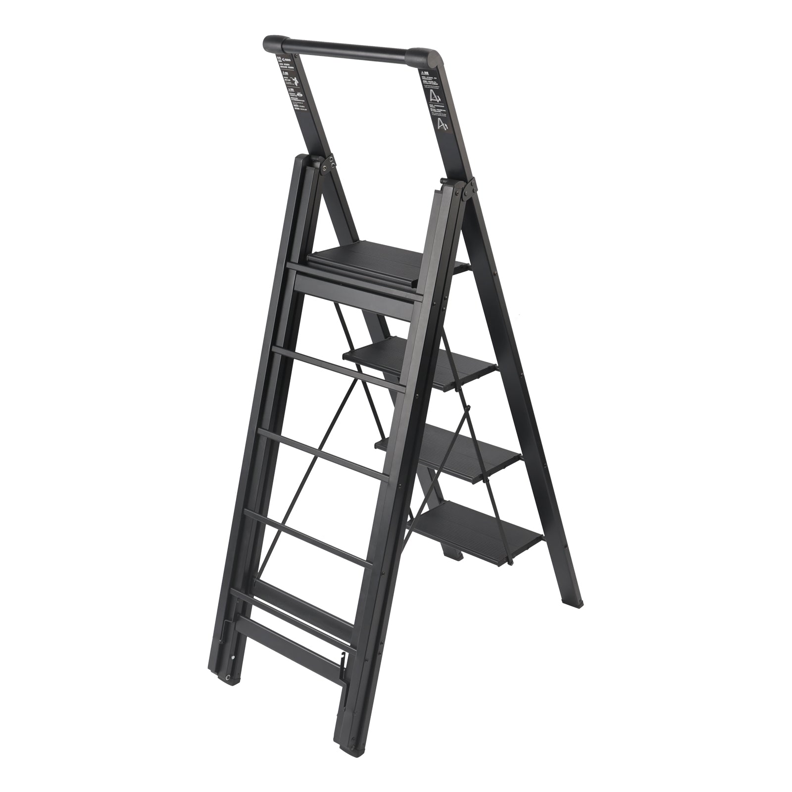 4-Step Ladder and Drying Rack Combo, Space Saving Multi-Function Shelf, 330lb Capacity Lightweight Aluminum for Apartments
