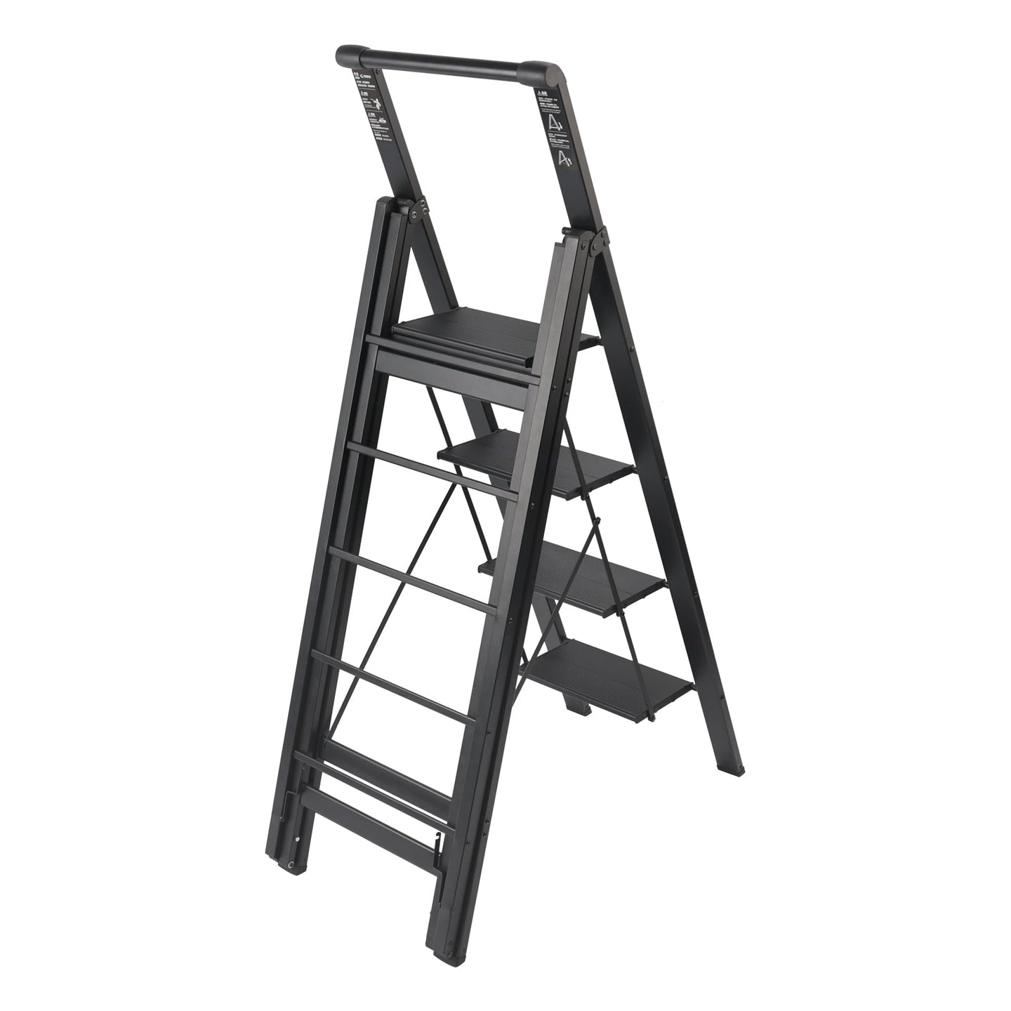 4-Step Ladder and Drying Rack Combo, Space Saving Multi-Function Shelf, 330lb Capacity Lightweight Aluminum for Apartments