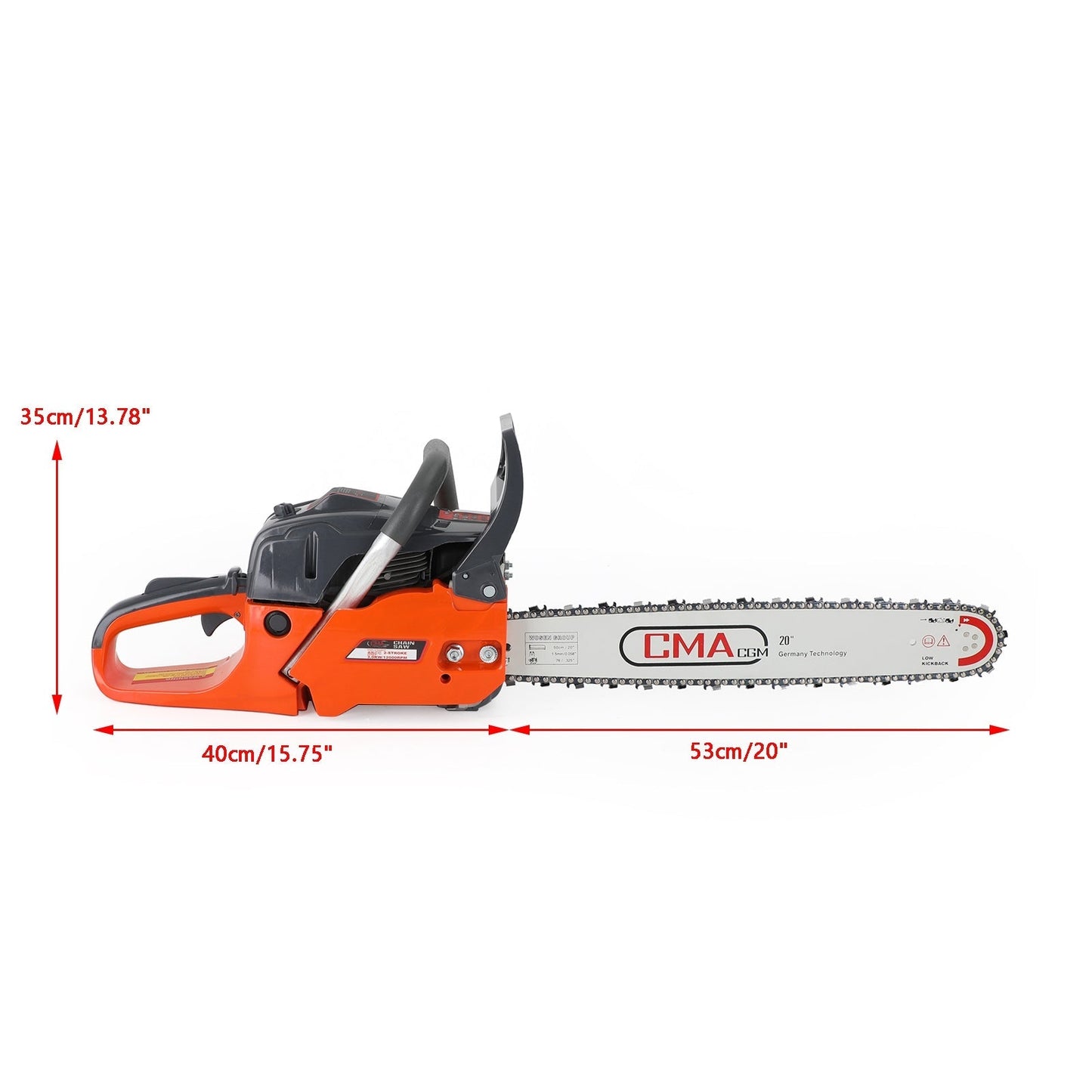 20inch 68CC Gasoline Chainsaw Cutting Wood Gas Sawing