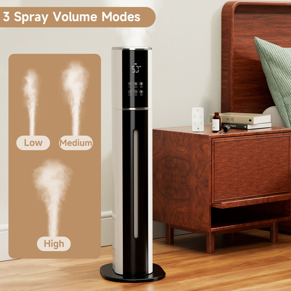 2.4gal/9L Air Purifier Humidifier w/ Timer & Humidity Control 3-Speed Ultrasonic