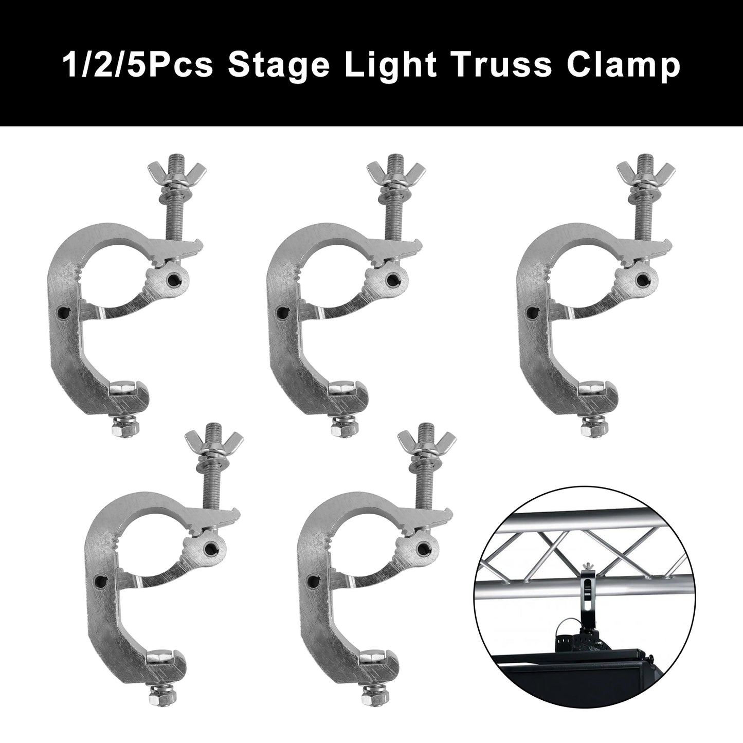 1/2/5Pcs Stage Light Truss Clamp Fit Od 35-52mm Pipe For Moving Head Par Light