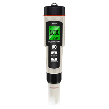 Digital Hydrogen Water Tester, 4-in-1 Meter for H2, pH, ORP & Temperature for Bottles & Generators