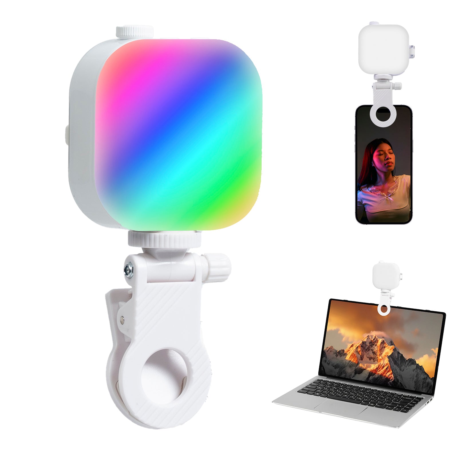 Full Color Mobile Phone Magnetic ICE Cube Light Mini Beauty Photo Pocket Light