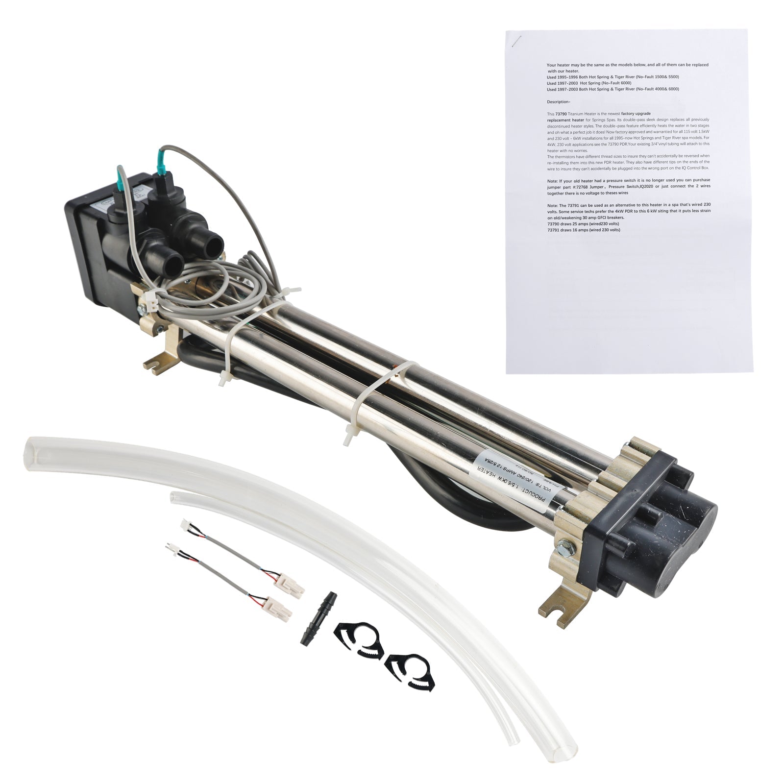 No-Fault 73791 Titanium Spa Heater 4kW for Watkins, Hot Spring Spas