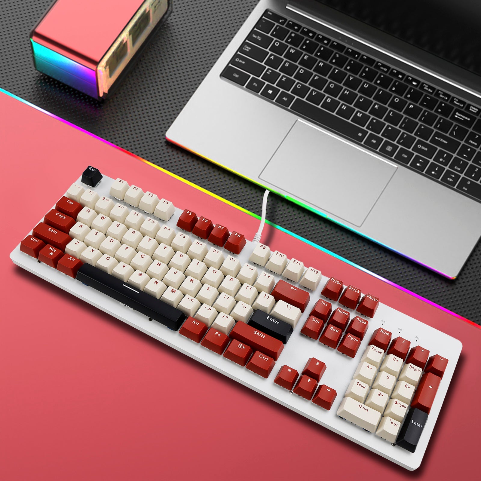 104Key Wired Mechanical Linear Switch Gaming Keyboard Hot-Swappable Customizable