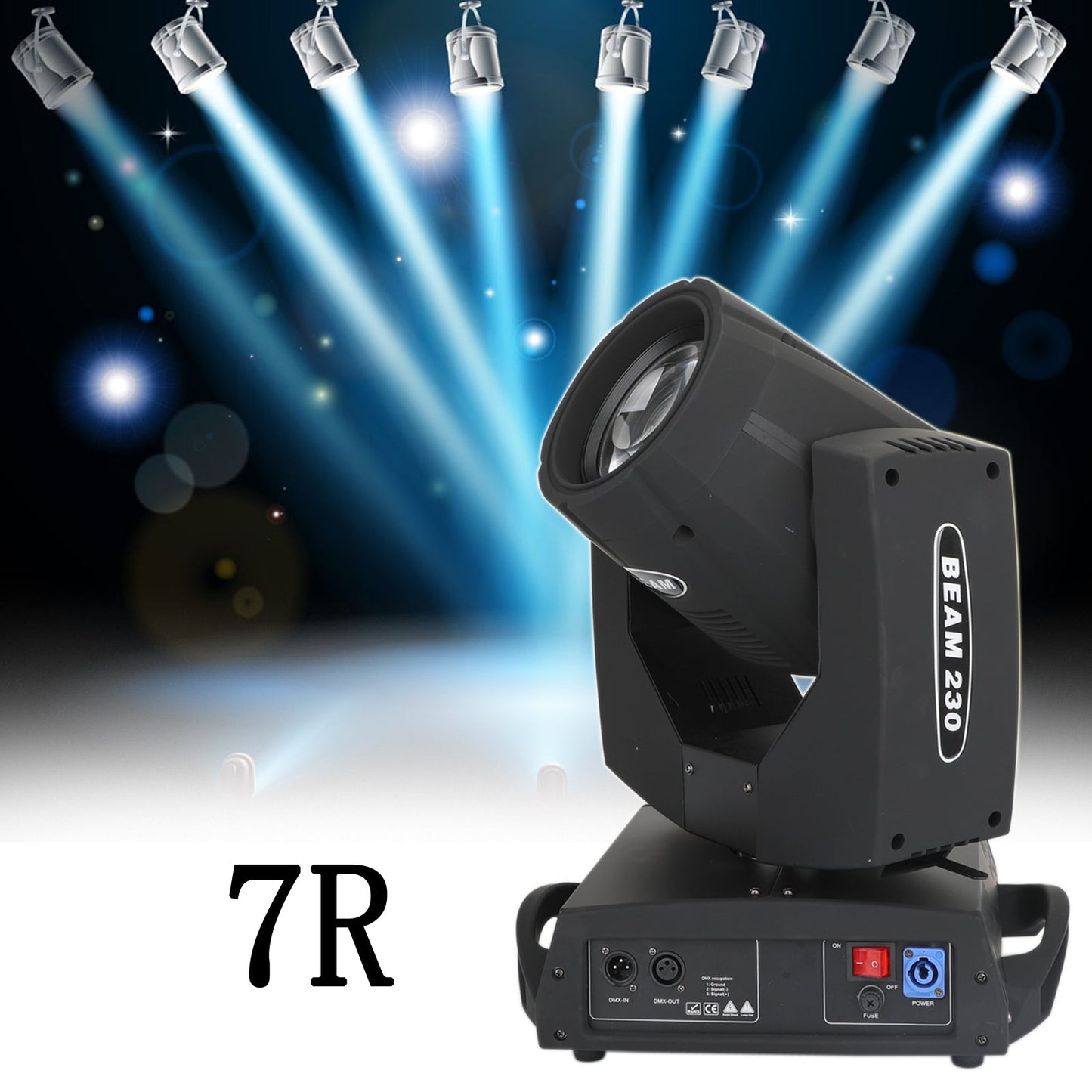 230W 7R Zoom Moving Head Beam Sharpy Light 8 Prism Strobe DMX 16Ch Party US