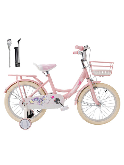16"/18" Child Bicycle Girls Bike with auxiliary wheels & Rack & Basket