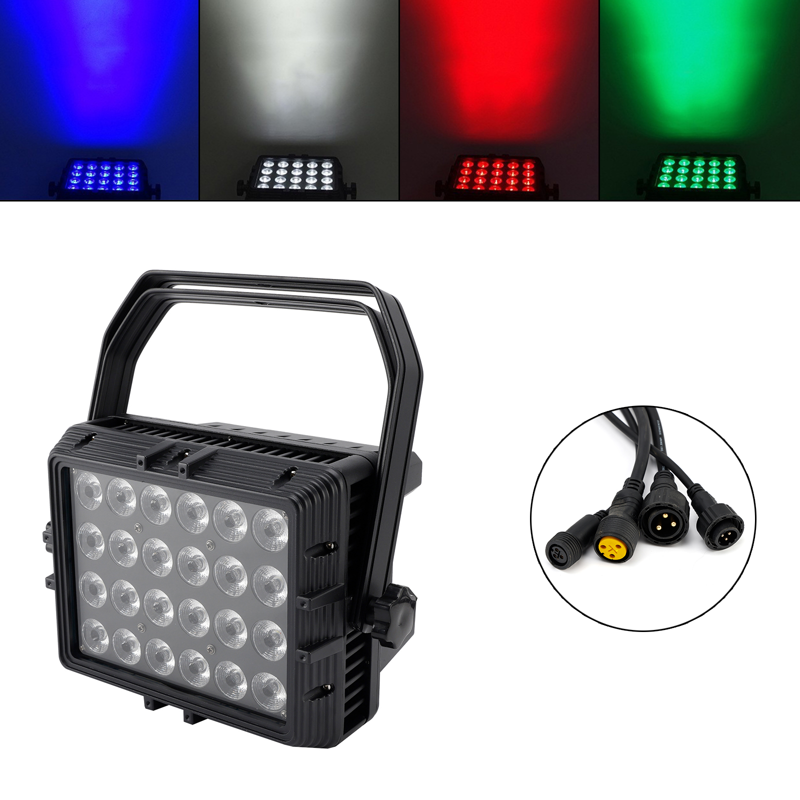 200W LED Flood PAR Light – 24x15W 6-in-1 RGBWA+UV Waterproof Stage Wash Lighting for Outdoor Events