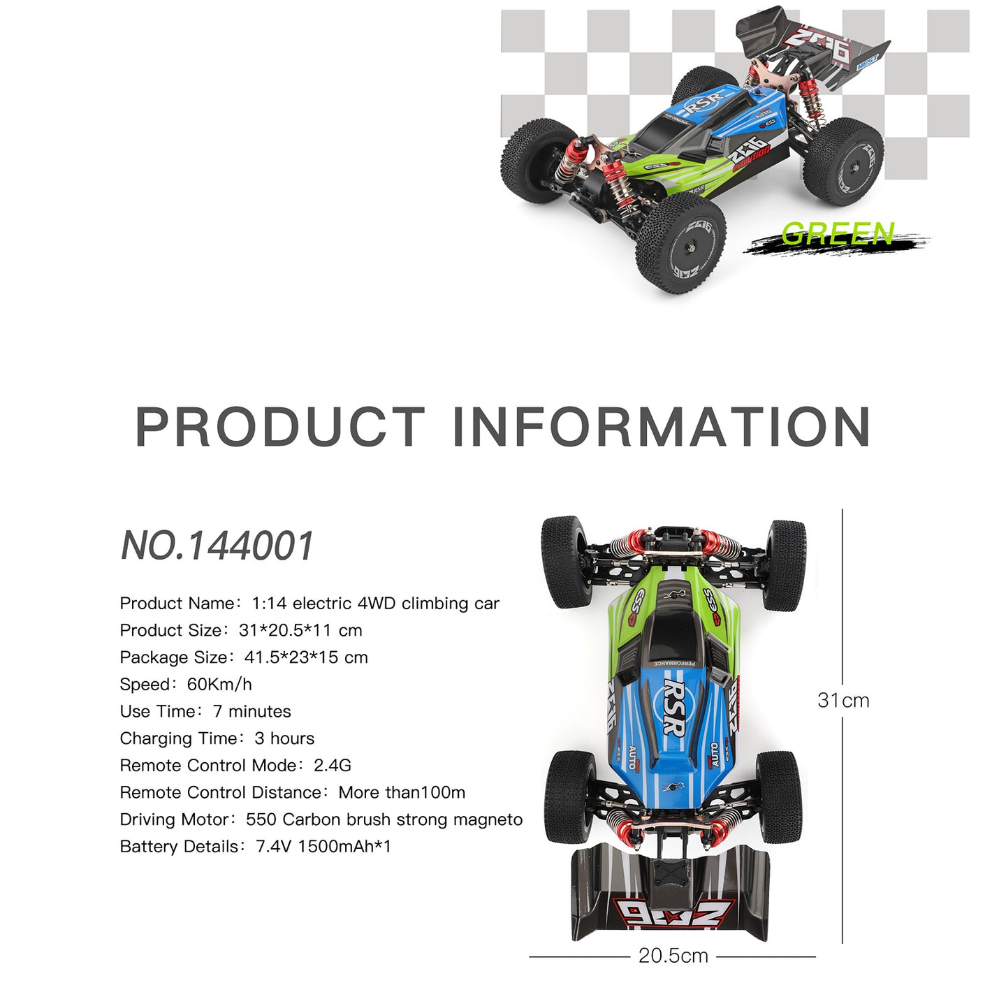 WLtoys 144001 2.4GHz 60km/h High Speed Drift Racing Car Remote Control Car USA