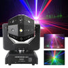 RGBW 3-in-1 LED Moving Head Stage Light with Laser – DMX DJ Disco Party Effect Lighting