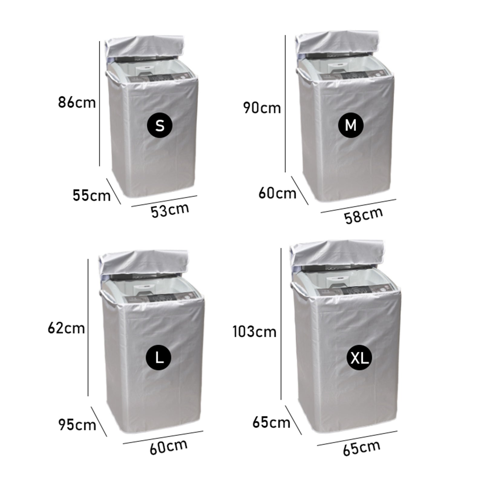 Dustproof Washing Machine Waterproof Protective Cover Front Load Wash Dryer S-XL, L