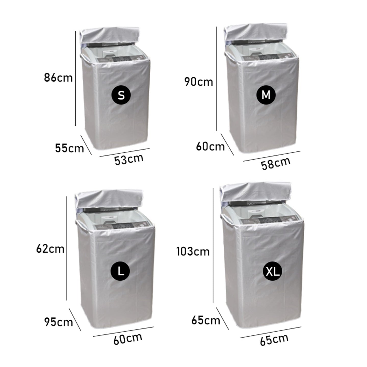 Dustproof Washing Machine Waterproof Protective Cover Front Load Wash Dryer S-XL, L
