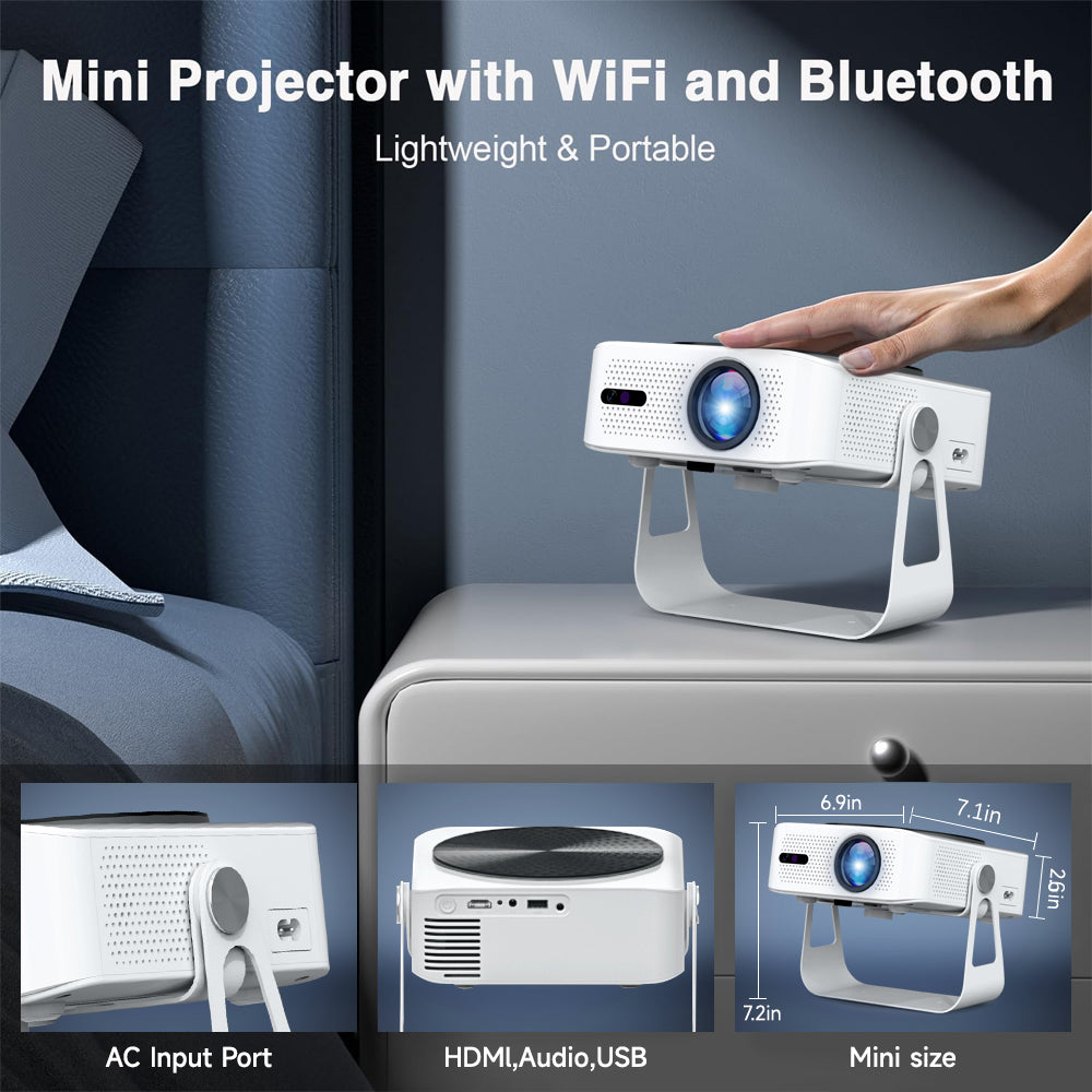 Ultra HD Smart WiFi PTZ Projector Mini Projector Bluetooth 4K Support Home Movie