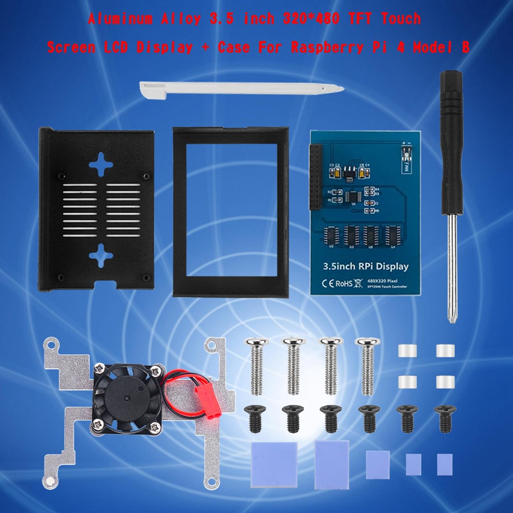 3.5" Armor Display Case with LCD Screen – Aluminum Alloy Protective Case for Raspberry Pi 4