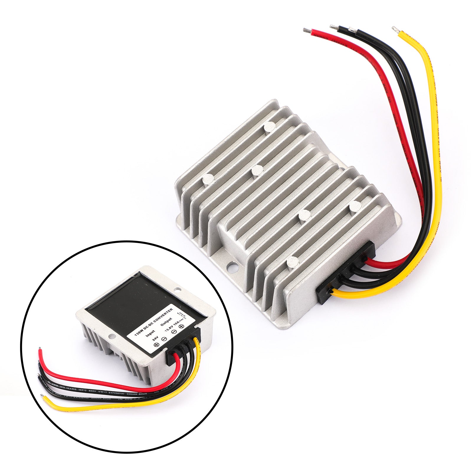 WaterProof 24V to 13.8V 10A 138W Step Down DC/DC Power Converter Regulator US