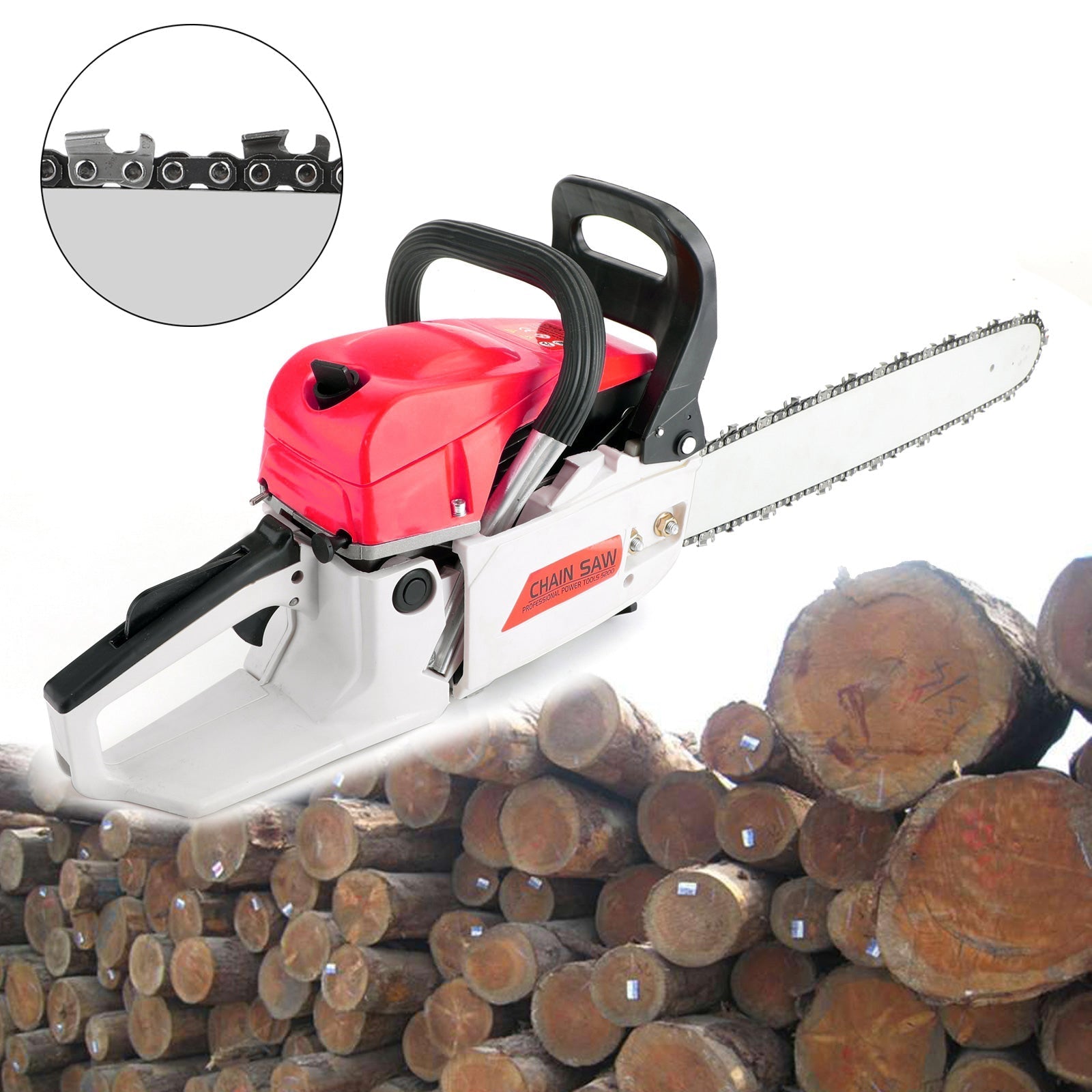 22-Inch 52CC Gas Chainsaw with Aircraft-Grade Aluminum Protection & Anti-Vibration Handle