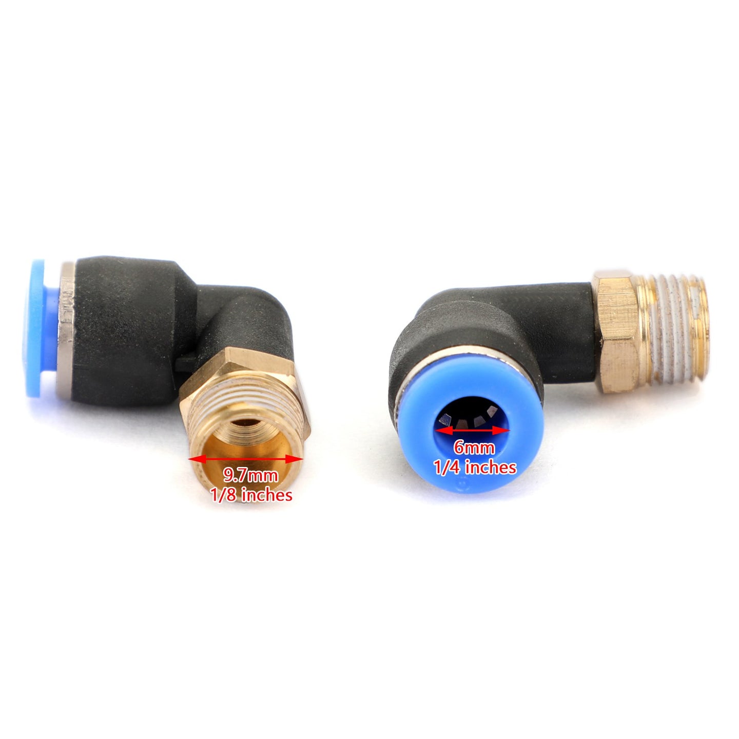 10Pcs Pneumatic 1/4 Tube X 1/8 Npt Male Swivel L Push To Connect Fitting UE