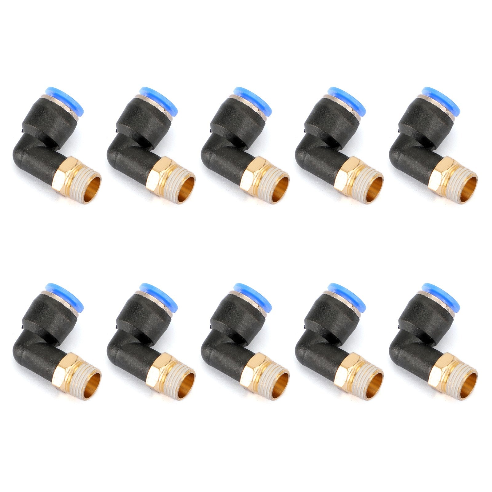 10Pcs Pneumatic 1/4 Tube X 1/8 Npt Male Swivel L Push To Connect Fitting UE