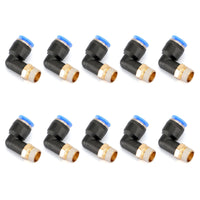 10Pcs Pneumatic 1/4 Tube X 1/8 Npt Male Swivel L Push To Connect Fitting UE