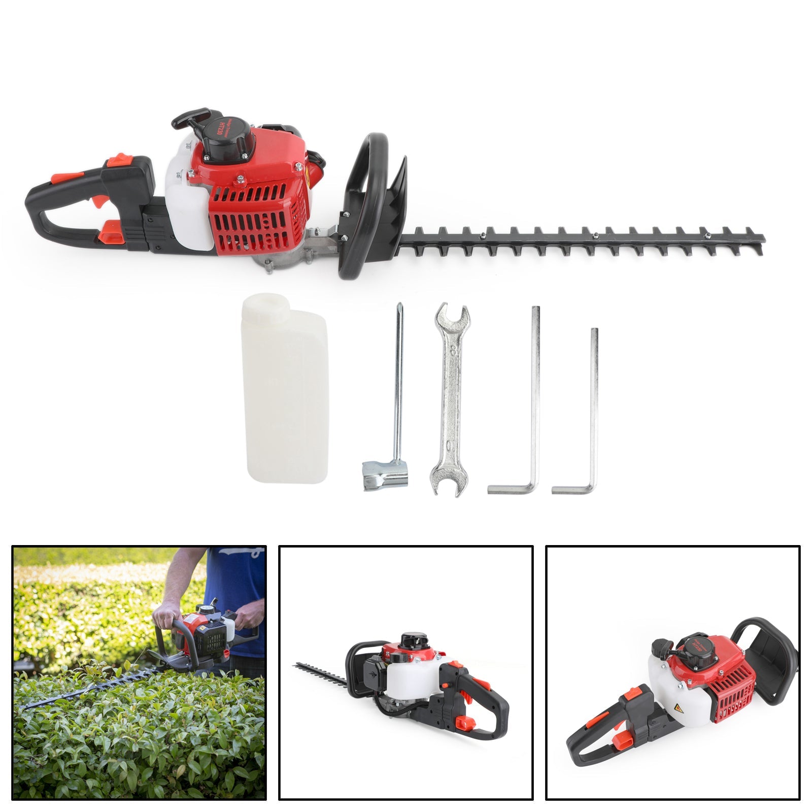 24inch Double Sided Blade 26cc Gas Hedge Trimmer Recoil Gasoline Trim Blade