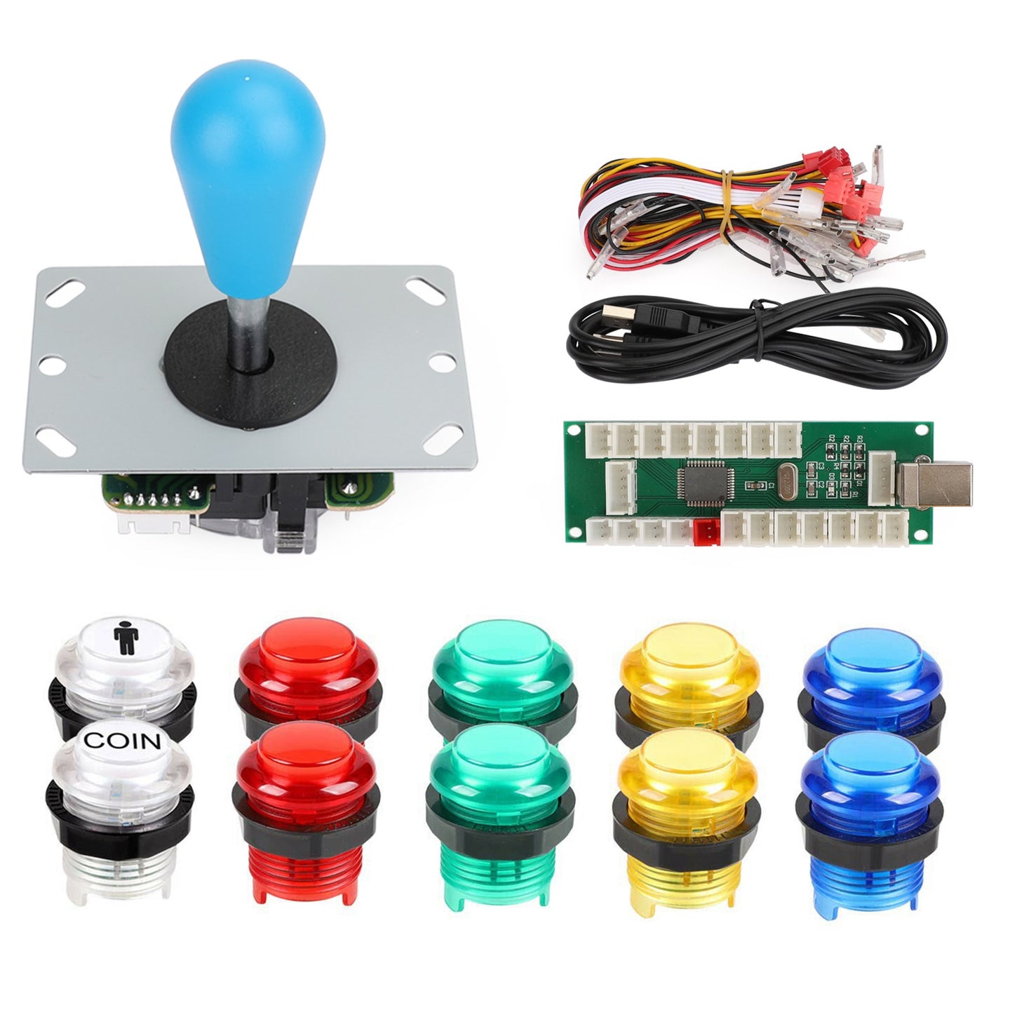 1 Player LED Arcade DIY Part Kit USB Encoder to PC Video Games Gamepads Joystick