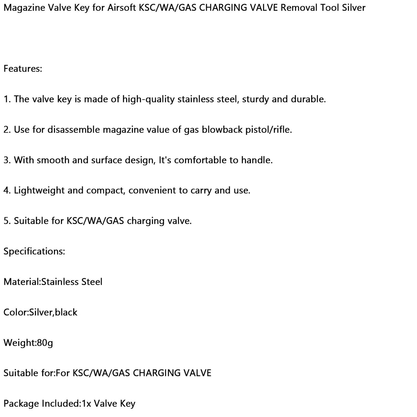 Precision Hex Valve Tool for Gas Cylinders (Stainless Steel)