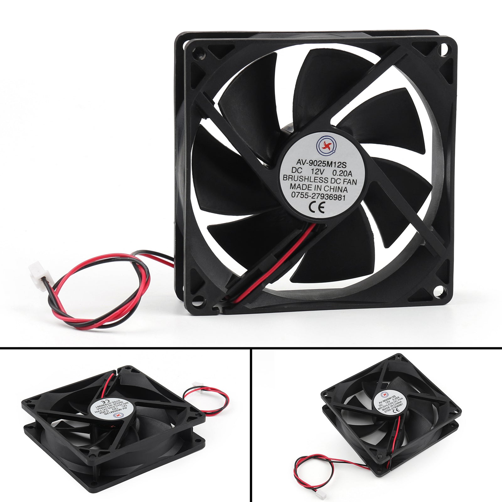 4Pcs DC Brushless Cooling Fan 12V 0.2A 9025S 90x90x25mm 2 Pin CUP Computer Fan