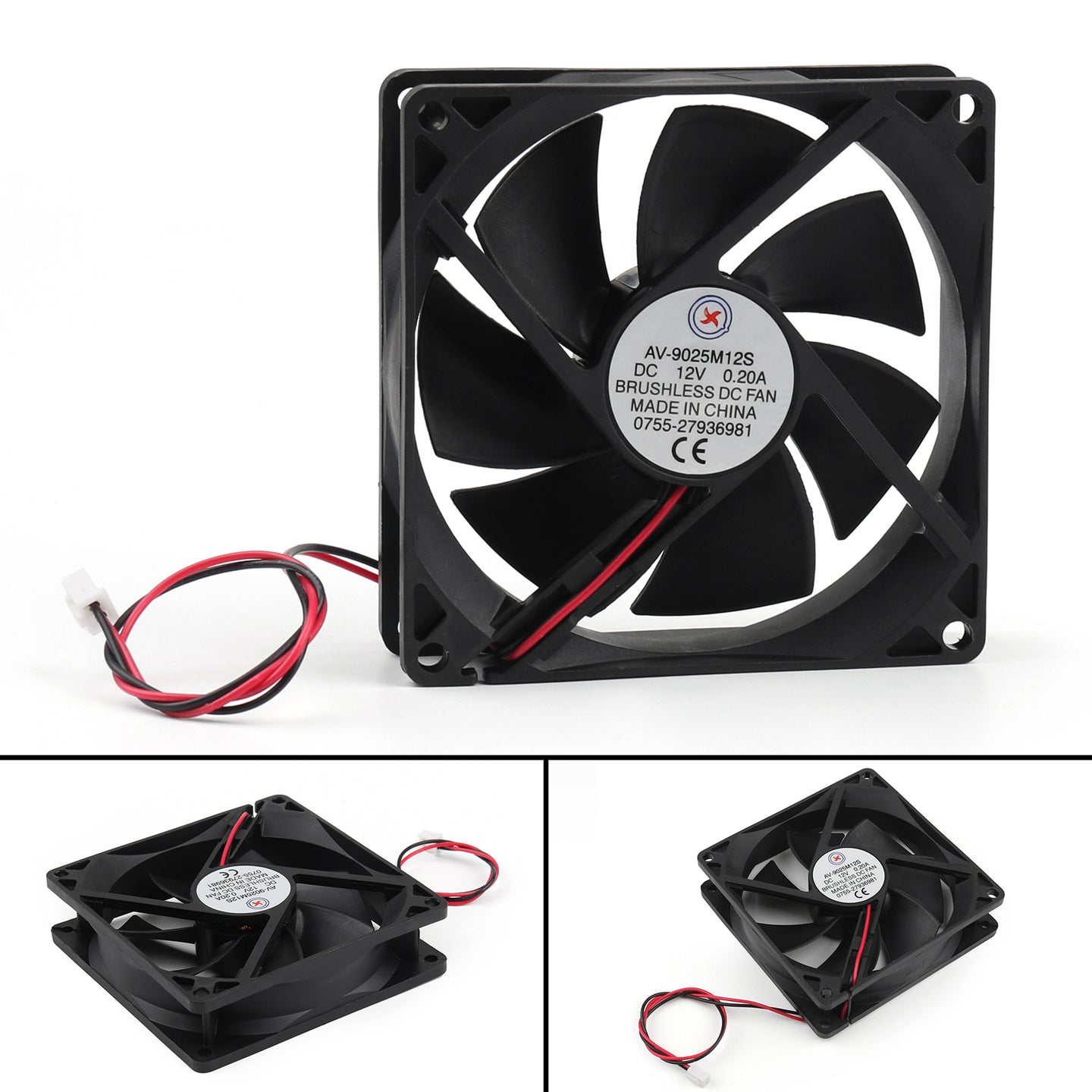 4Pcs DC Brushless Cooling Fan 12V 0.2A 9025S 90x90x25mm 2 Pin CUP Computer Fan