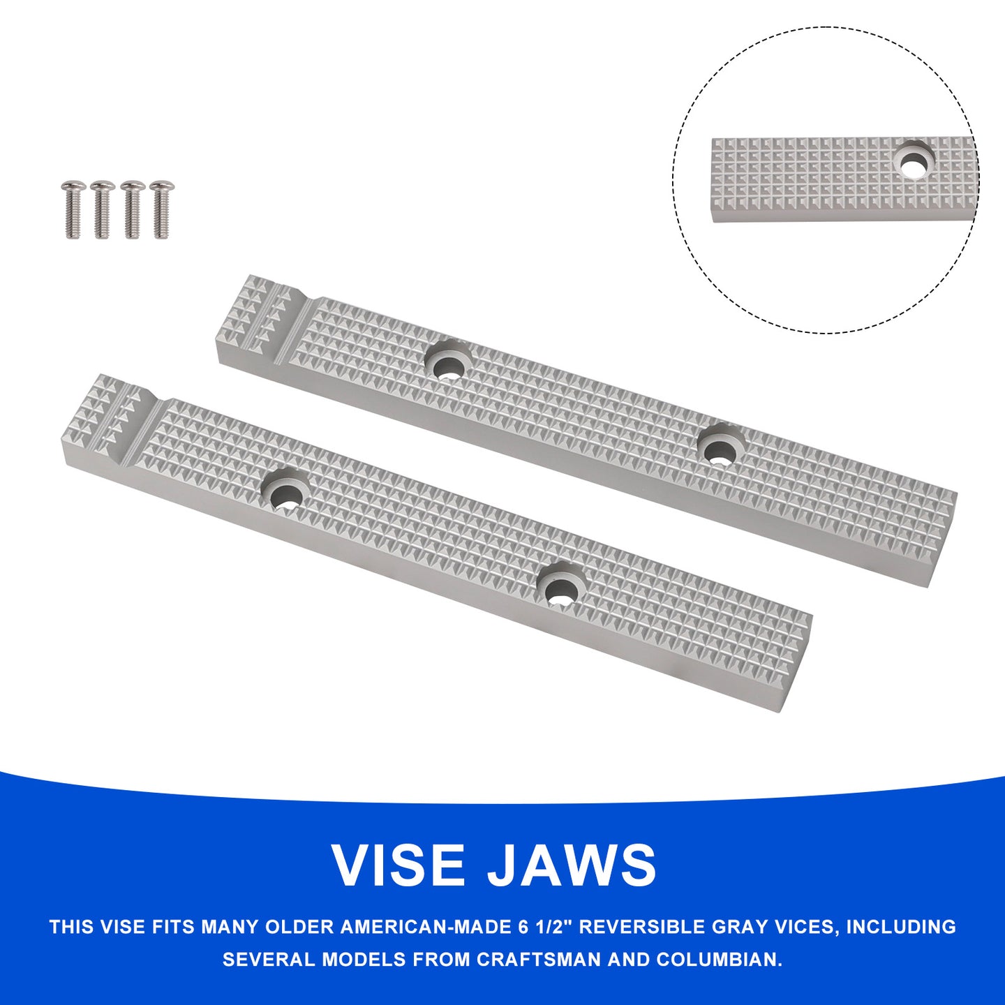 Fitting Vise Jaw for Older USA Models 6 1/2" Reversable Gray Vises for Craftsman