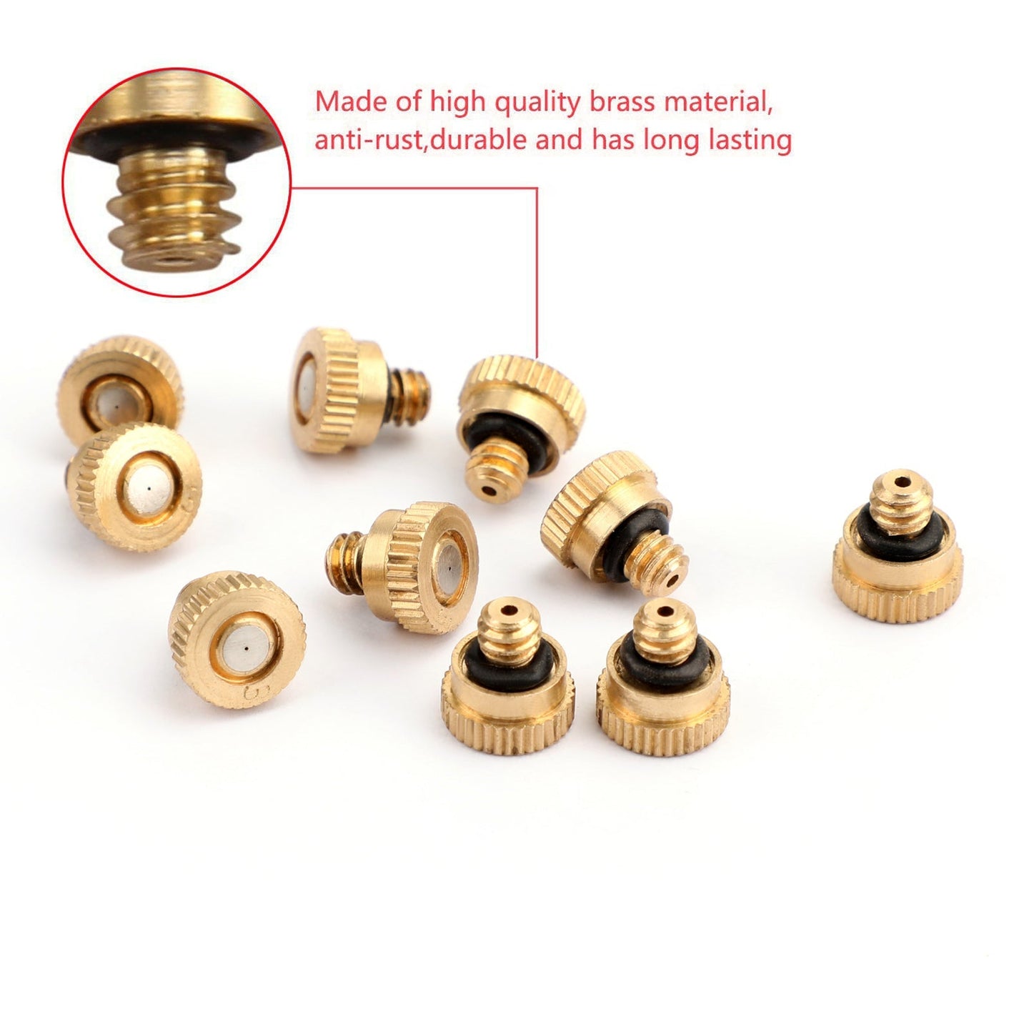 10X Brass Misting Nozzles Water Mister Sprinkle For Cooling System 0.012"